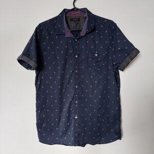 Ted Baker Men's Size 5 casual short-sleeve button-down shirt Navy